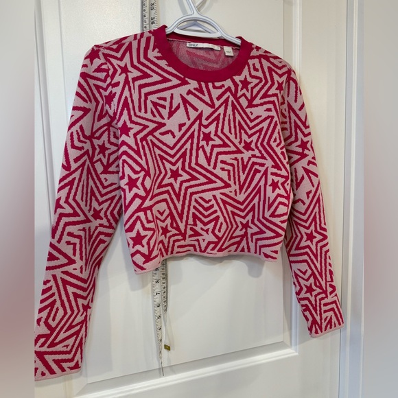 Only pink stars crop long sleeve sweater large - Picture 8 of 8